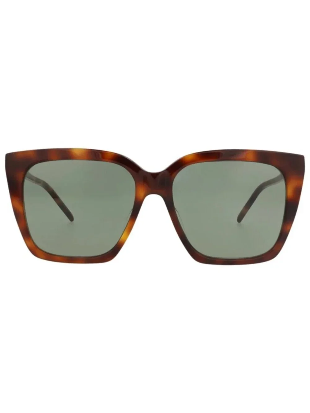 New Saint Laurent Women's Sunglasses Cat Eye Acetate Frame Havana Gold Green